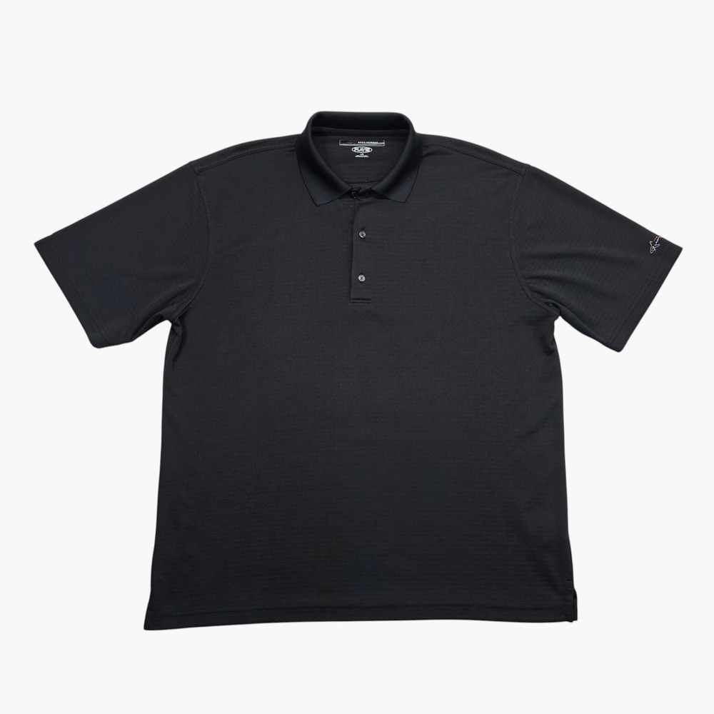 Greg Norman Mens Play Dry Golf Polo Shirt Black Short Sleeve Size Large L - Picture 3 of 9